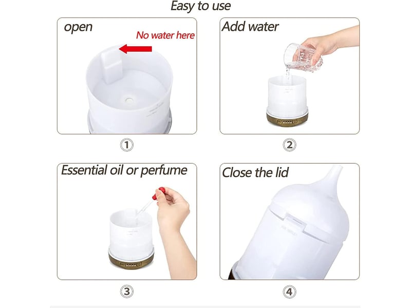 Diffuseur d'huiles essentielles – 7 couleurs changeantes, arrêt automatique  - Conforama C