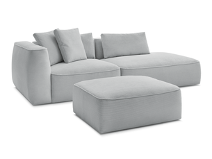 Canapé droit fixe BOBOCHIC LEOPOLD 4 places Velours gris
