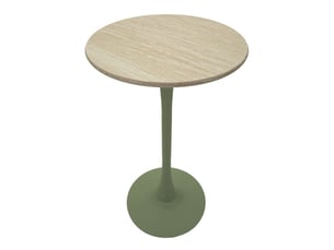 Table de bar ronde alaska en mdf et fer vert et crème ø60x106 cm