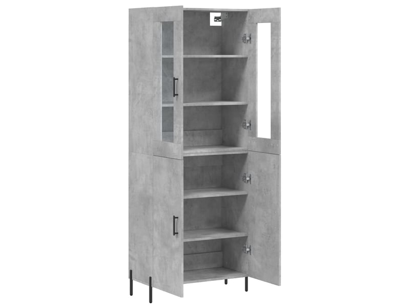  Buffet haut - bahut - meuble de rangement gris béton 69,5x34x180 cm bois d'ingénierie  - Conforama D