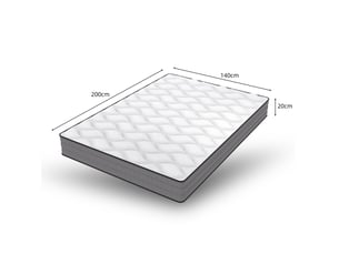 Matelas 140x200 cm <strong>DESVIAE</strong>  <strong></strong> Ressorts + mémoire de forme soutien Ferme épaisseur 20 cm