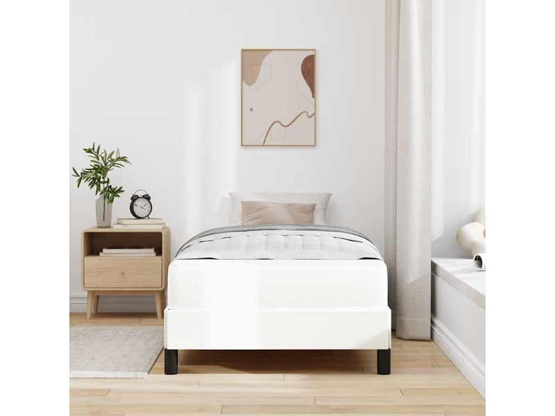  Lit simple- lit adulte -  cadre de lit avec matelas blanc pur 90 x 190 cm tissu  - Conforama B