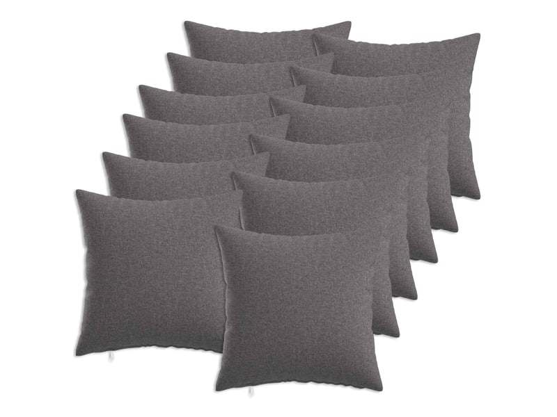  Lot de 12 coussins avec oreiller, coussins décoratifs heerlen gris clair tissu cf50092  - Conforama B