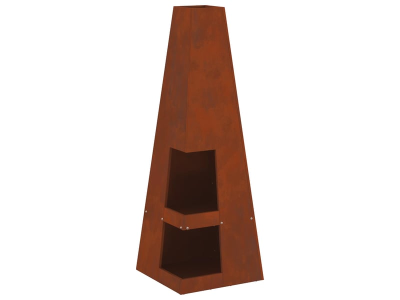  Brasero exterieur, foyer camping rouillé 35x35x100 cm  - Conforama A