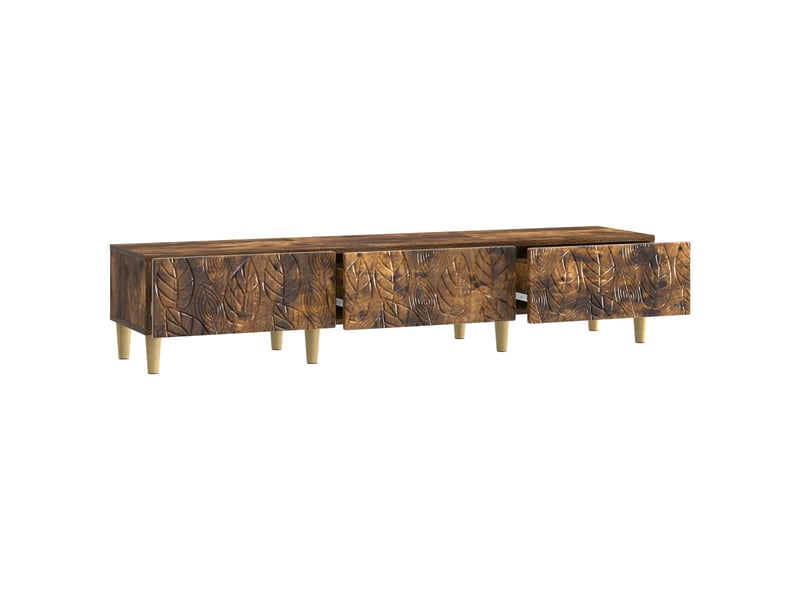  Meuble tv - banc tv - meuble de rangement 147 x 34,5 x 30 cm chêne fumé bois d'ingénierie  - Conforama D