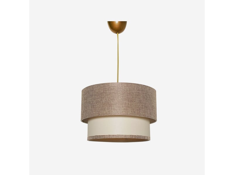  Goral suspension lumineuse avec abat-jour en tissu - beige  - Conforama A