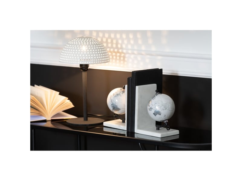  Lampe champignon en métal blanc 21x21x37 cm  - Conforama D