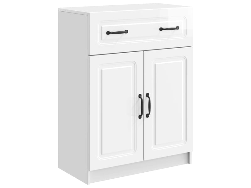  Buffet - bahut - meuble de rangement blanc brillant 66 x 34,5 x 87 cm bois d'ingénierie  - Conforama A