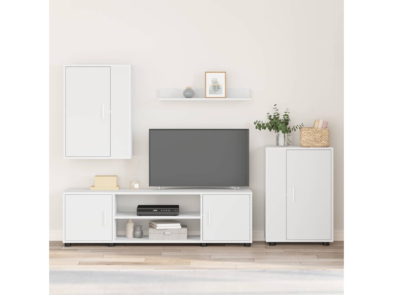  Ensemble meuble tv - banc tv - meuble de rangement blanc bois d'ingénierie  - Conforama B