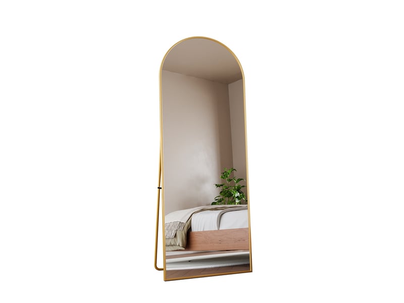  Grand miroir muralpied arche doré 162x53cm - cadre aluminium trempé - design élégant &amp; moderne  - Conforama A
