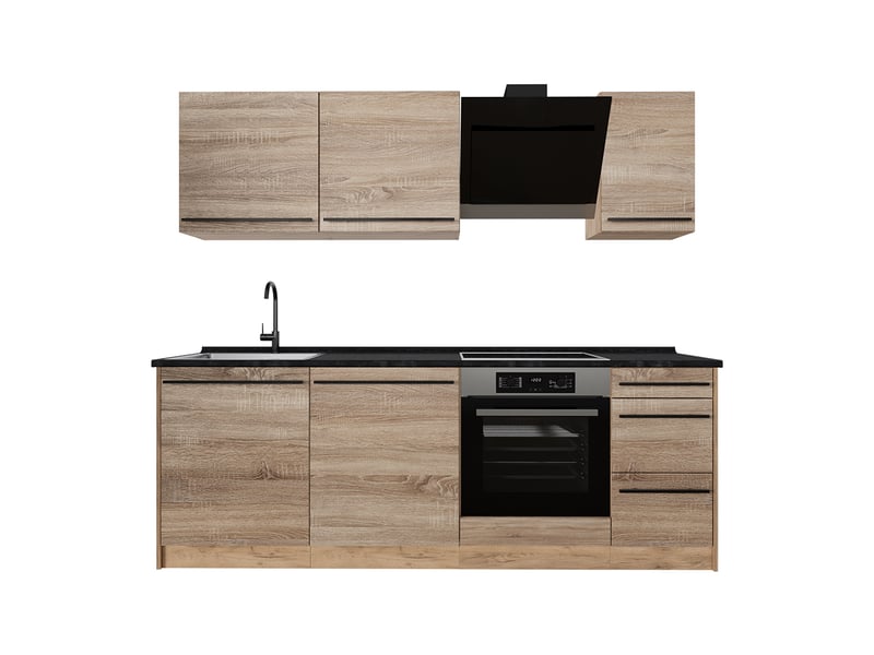  Vicco cuisine, sonomachêne doré, 220cm sans plan de travail  - Conforama A
