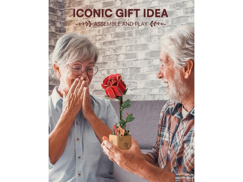  Fleurs artificielles deco, puzzle 3d bois, maquette en bois a construire, construction adulte, cadeaux anniversaire femmes pour la saint-valentin &amp; décoration d'intérieur, tw041  - Conforama E