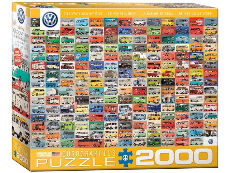  Puzzle volkswagon groovy bus collage 2000 pieces 8220-0783 - Conforama A