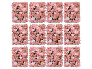 12 pièces 40 x 60 cm mur floral artificiel mur de roses panneaux muraux floraux panneaux de fond floraux artificiels décoration de fond de mariage en rose