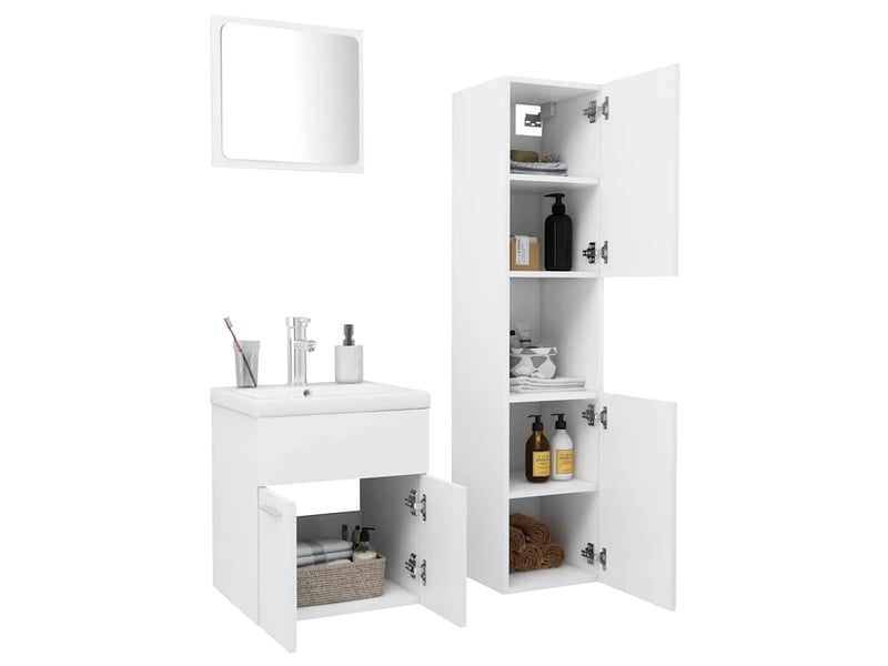  Ensemble de meubles de salle de bain blanc aggloméré cf63888  - Conforama E
