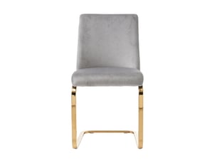 Lot de 6 chaises salle à manger 52x45x88 cm, dossier losange, revêtement velours gris clair, cadre métallique doré, style moderne