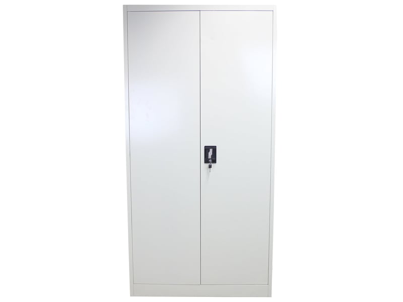  Armoire de classement rangement bureau en acier gris clair métallique avec 2 portes et 4 étagères réglables 180 cm x 90 cm x 40 cm [classeur de 24250 - Conforama A