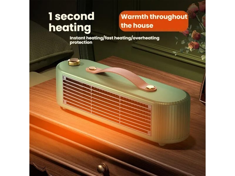  Chauffage d'appoint portable 800 w, chauffage d'appoint multifonctionnel, 2 vitesses, convient aux chambres, bureaux et espaces intérieurs (vert - réf. Szpb303491jjzj  - Conforama D