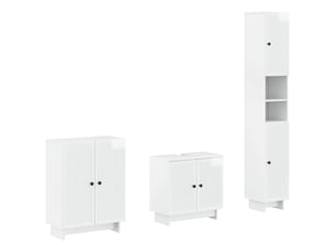 Ensemble de meuble de salle de bain 3 pièces ede blanc brillant cf63401