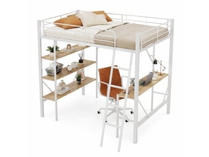 Lit mezzanine 90x200 cm HAVRYA coloris blanc