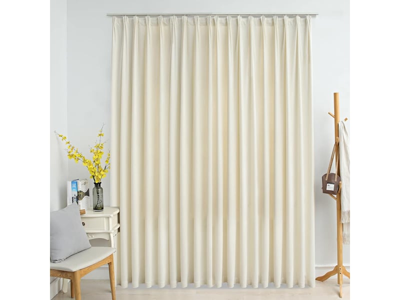  Rideau occultant, rideau black-out avec crochets velours crème 290x245 cm cf43964  - Conforama B