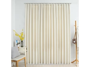Rideau occultant, rideau black-out avec crochets velours crème 290x245 cm cf43964