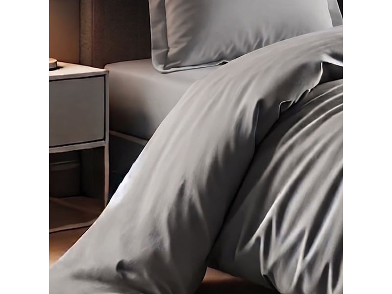  Parure housse de couette 240x220cm + 2 taies 100% coton gris silver - vitalia VITALIA - Conforama C