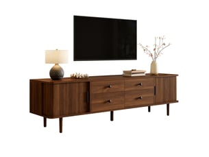 Meuble tv coloris bois foncé 165 cm <strong>COVREO </strong> <strong></strong>