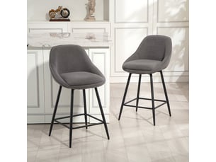tabouret de bar  <strong>STILVORA</strong>  - gris hauteur d'assise 65 cm vendu Par paire