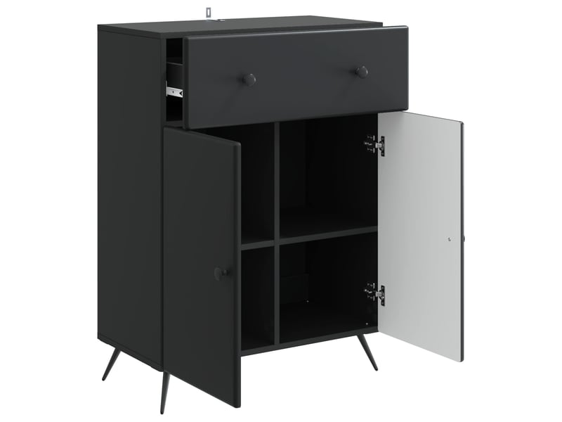  Buffet - bahut - meuble de rangement noir 66 x 34,5 x 90 cm bois d'ingénierie  - Conforama E