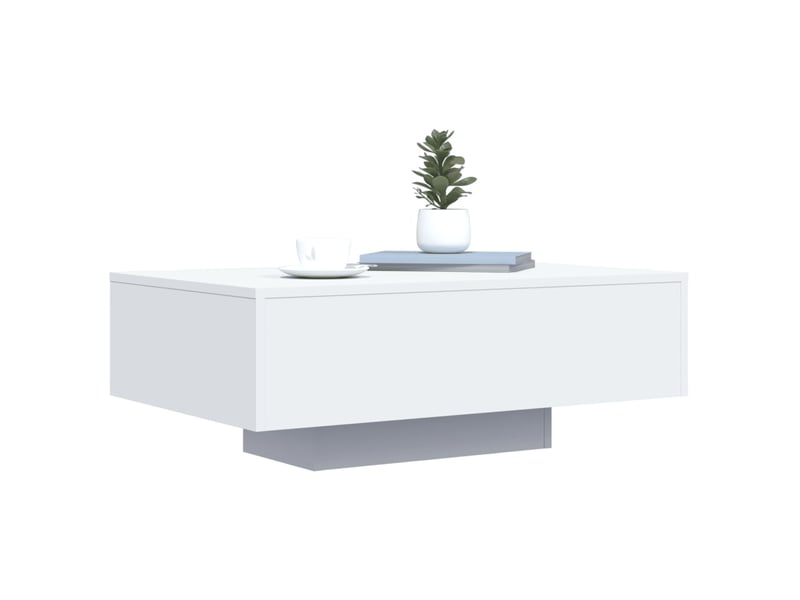  Table basse | table d'appoint salon avec lumières led blanc 85x55x31 cm  - Conforama E
