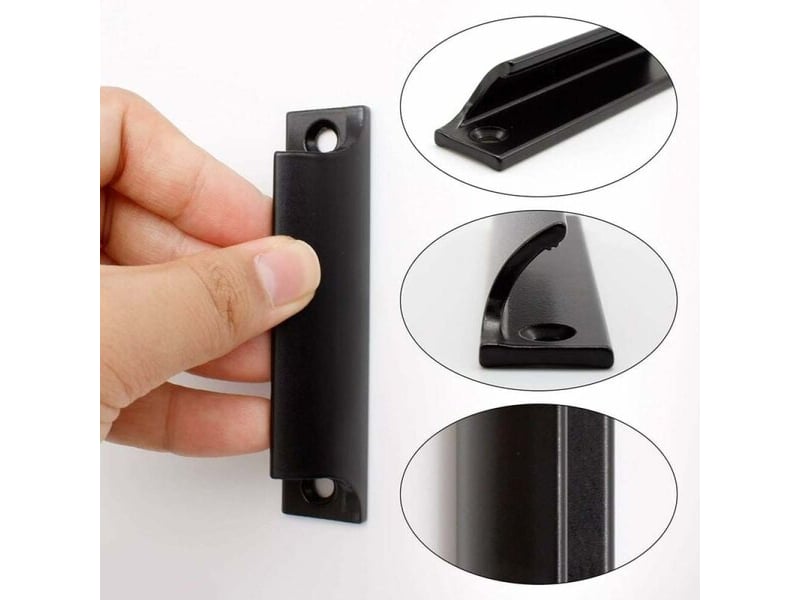  Poignées de meuble, poignée de porte coulissante : poignée pour armoire en aluminium noir | pour balcon et portes coulissantes, 2 pièces  - Conforama E