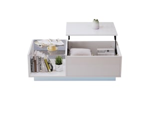 Table basse rectangulaire coloris blanc <strong>MERAX</strong> <strong>table basse blanc</strong> - 50 cmx100 cm