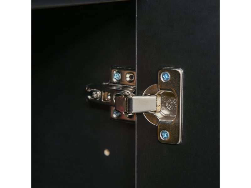 Buffet noir 117x36x74 cm - 2 tiroirs, 2 portes - rangement sécurisé pour salon et chambre - Conforama E