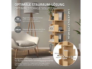 Bibliotheque coloris beige 4 étagère(s) <strong>ML-DESIGN</strong> <strong></strong> - 40 cm x 124.5 cm