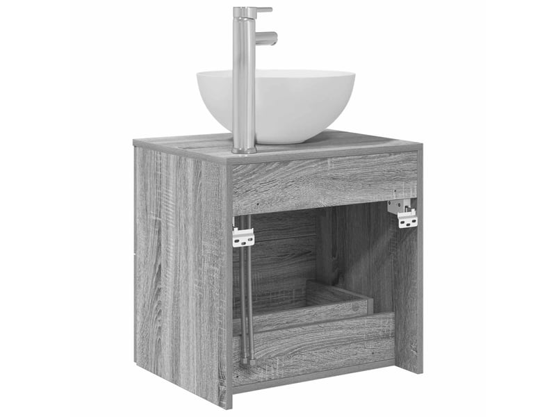  Vanité de lavabo mural, meuble de rangement sonoma gris 49.5x41x64.5 cm shl8328  - Conforama E