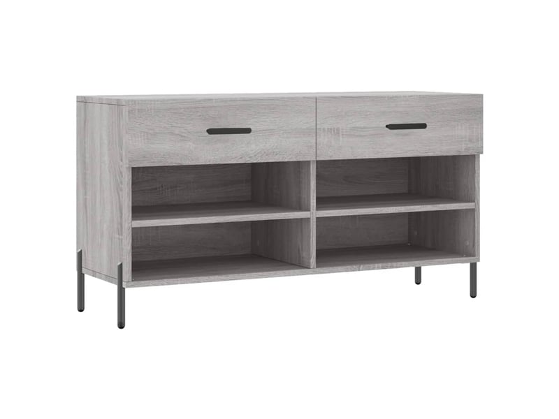  Banc à chaussures, meuble à chaussures sonoma gris 102x35x55 cm bois d'ingénierie shl7782  - Conforama A