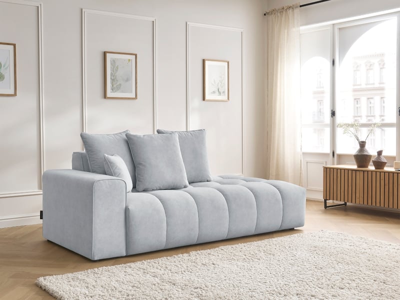  Bobochic canapé droit fixe mont-blanc velours gris clair  accoudoir gauche MONT-BLANC - Conforama D
