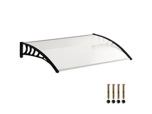 Auvent extérieur incurvé avec vis et boulons inclus, en polycarbonate, pp et aluminium, 122 x 89 x 24 cm