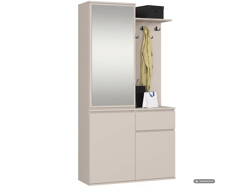 Meuble d entree entro cachemire 95 cm avec miroir et meuble a chaussures Ensemble d'entrée ENTRO - Conforama A