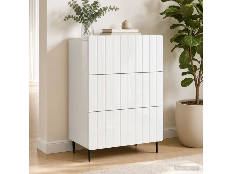  Armoire de rangement bureau, armoire à tiroirs blanc 66 x 34,5 x 92 cm bois d'ingénierie  - Conforama B