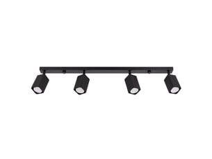 Plafonnier rayo 4l noir aluminium moderne 16.5x81x6cm