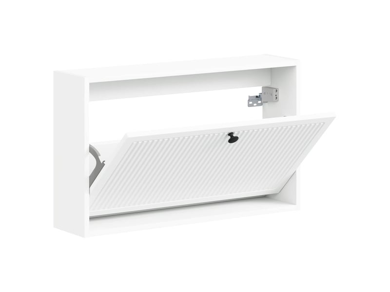  Meuble à chaussures mural, armoire à chaussures ede 71x17x43 cm blanc  - Conforama C