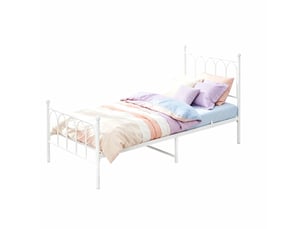 Lit simple 90x200 cm TCQPZ coloris blanc