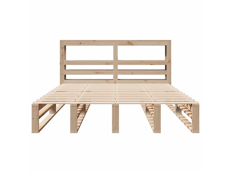  Lit double- lit adulte -  cadre de lit sans matelas 160x200 cm bois massif de pin  - Conforama C