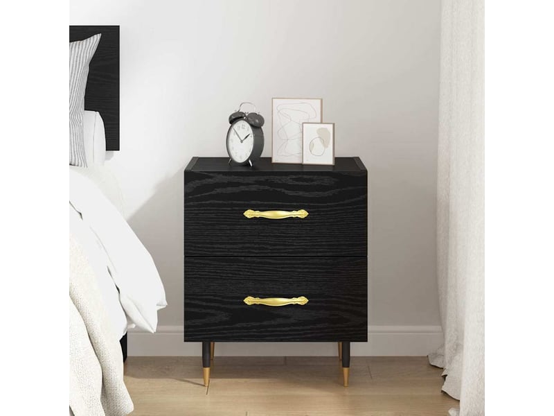  Table de chevet - cabinet de chevet - table de nuit chêne noir 40 x 35 x 47,5 cm  - Conforama C