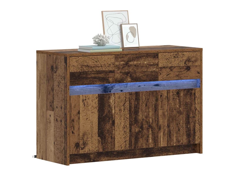  Meuble tv - banc tv - meuble de rangement 91 x 34 x 61 cm bois ancien bois d'ingénierie  - Conforama C