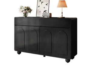 Buffet 4 porte(s) 2 tiroir(s) <strong></strong> <strong></strong> - 140 cm coloris noir