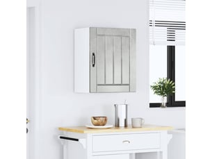 Meuble de rangement, armoire murale de cuisine lucca gris béton bois ingénierie shl9516