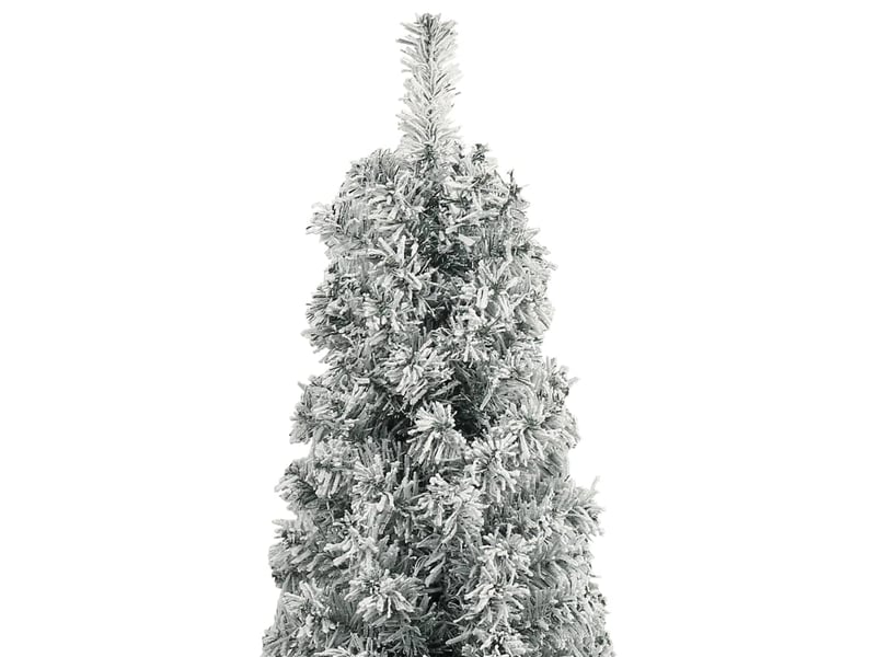  Sapin de noël, arbre de noël mince avec support et flocon de neige 270 cm pvc  - Conforama C
